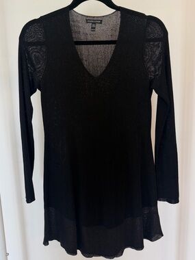 Eileen Fisher Black Metallic Knit Top
